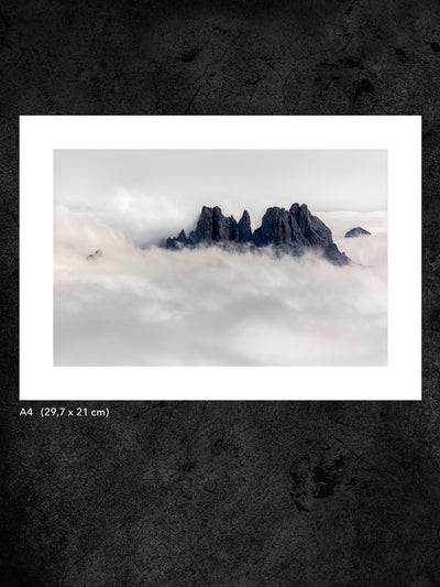 Fotokonst från PWMFoto visar foto från Dolomiterna med titeln ”White Sea” / Photo Art by PWMFoto showing a photo from Dolomites called ”White Sea”
